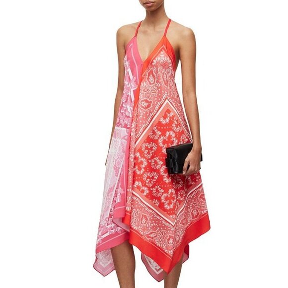 NWT AllSaints Women's Multicolor Floral Print Lil Paloma Midi Dress Size 10 - Picture 1 of 9